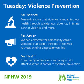 Tuesday: Violence Prevention
