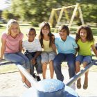 five kids on playground
