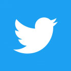 Twitter Logo white bird on blue background