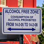 ALCOHOL FREE ZONE sign