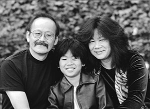 Elena Ong with husband and young son