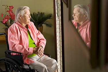 Older woman in wheelchair
