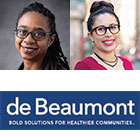 Angela Harris and Aysha Pamukcu and de Beaumont Foundation logo