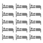 Graphic of rows of beds with patients